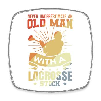 Lacrosse Grandfather - Square fridge magnet - white - Front
