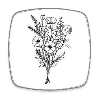 Bouquet Flowers Wildflowers Wedding Gift - Square fridge magnet - white - Front