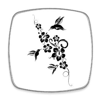 Colibri Hibiscus Colibri d’été - Magnet carré - blanc - Devant