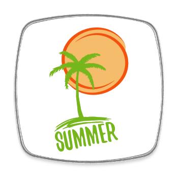Urlaub und Sommer im Paradies - Viereckiger Kühlschrankmagnet - Weiß - Vorne