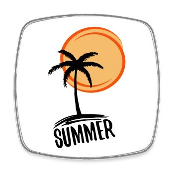 Urlaub und Sommer im Paradies (schwarz) - Viereckiger Kühlschrankmagnet - Weiß - Vorne
