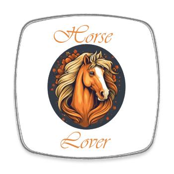 Amoureux des chevaux - Magnet carré - blanc - Devant