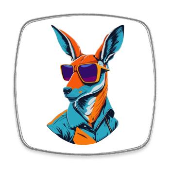 Radiant Roo Revival - Square fridge magnet - white - Front