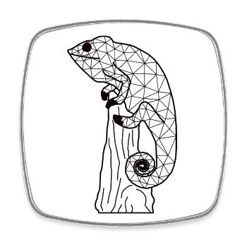 Chameleonn GeomeTRIX - Viereckiger Kühlschrankmagnet - Weiß - Vorne
