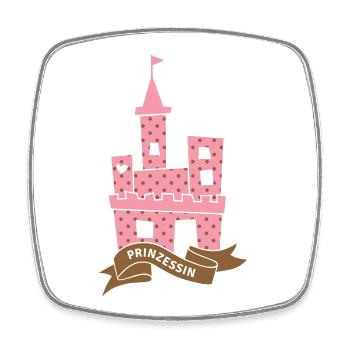 Burg Prinzessin Märchen Mädchen Schloss Punkte Dot - Viereckiger Kühlschrankmagnet - Weiß - Vorne