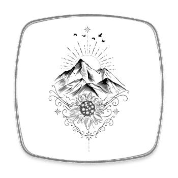 Hiking Mountains Edelweiss - Square fridge magnet - white - Front