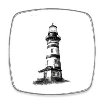 Lighthouse design for self-design - Square fridge magnet - white - Front