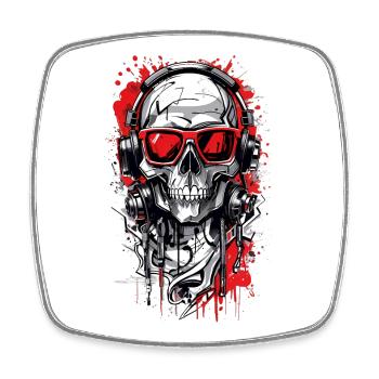 Cool skull - Square fridge magnet - white - Front