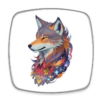 Wolf - Viereckiger Kühlschrankmagnet - Weiß - Vorne