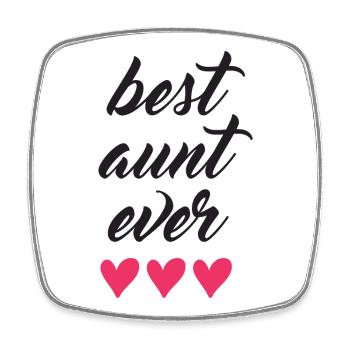 Beste Tante aller Zeiten - Viereckiger Kühlschrankmagnet - Weiß - Vorne