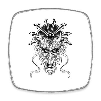 Maske - Viereckiger Kühlschrankmagnet - Weiß - Vorne