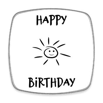 HAPPY BIRTHDAY. HAPPY BIRTHDAY. ANNIVERSARY. - Square fridge magnet - white - Front