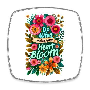 Faites ce qui fait fleurir votre cœur - Magnet carré - blanc - Devant