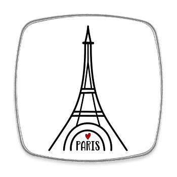 I love Paris - Viereckiger Kühlschrankmagnet - Weiß - Vorne