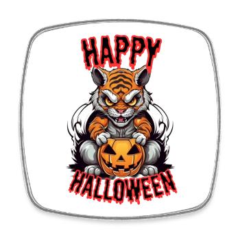 Grim Halloween hangover with pumpkin - Square fridge magnet - white - Front