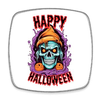 Horror Skull Halloween Design - Viereckiger Kühlschrankmagnet - Weiß - Vorne