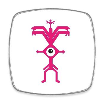 ElectroParty Print Psyclops Magenta Violette White - Viereckiger Kühlschrankmagnet - Weiß - Vorne