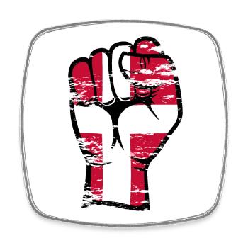 Denmark Flag Fist Hand Used Symbol - Square fridge magnet - white - Front