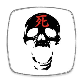 The Black Skull and the Red Death - Square fridge magnet - white - Front