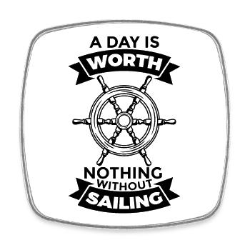 Motivation Segeln - Viereckiger Kühlschrankmagnet - Weiß - Vorne