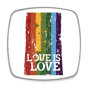 Distressed Pride Flag, Love is Love - Square fridge magnet - white - Front