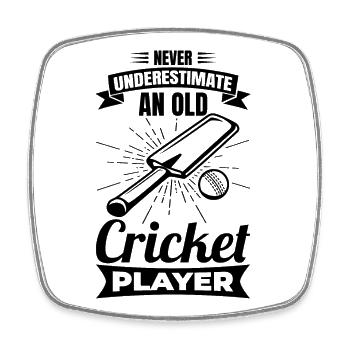 Kricket Opa - Viereckiger Kühlschrankmagnet - Weiß - Vorne