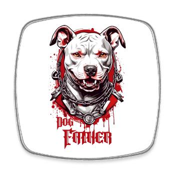 Dog breed pit bulls, dog father - Square fridge magnet - white - Front