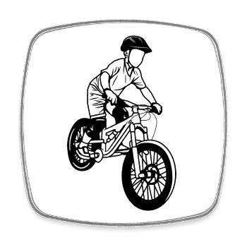 Mountainbike Junge - Viereckiger Kühlschrankmagnet - Weiß - Vorne