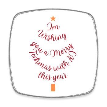 Personal Christmas Wish with Star and Gift - Square fridge magnet - white - Front