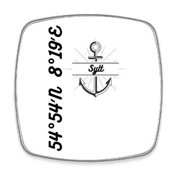 Koordinaten Motiv Sylt - Viereckiger Kühlschrankmagnet - Weiß - Vorne