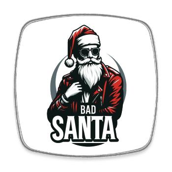 Santa Rocker - Noël Branché - Magnet carré - blanc - Devant