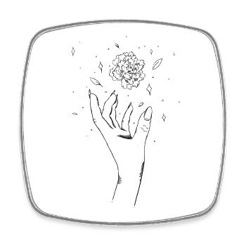Flower witch - Viereckiger Kühlschrankmagnet - Weiß - Vorne