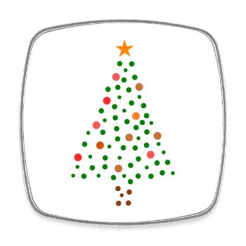 Weihnachtsbaum - Gepunktet - Viereckiger Kühlschrankmagnet - Weiß - Vorne