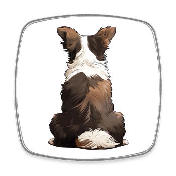 Border Collie - Viereckiger Kühlschrankmagnet - Weiß - Vorne