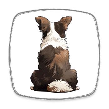 Border Collie - Viereckiger Kühlschrankmagnet - Weiß - Vorne