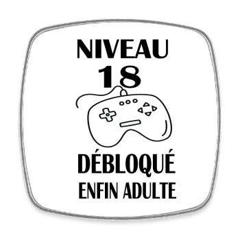 18 ans Anniversaire Garçon Cadeau Gamer T-Shirt - Magnet carré - blanc - Devant