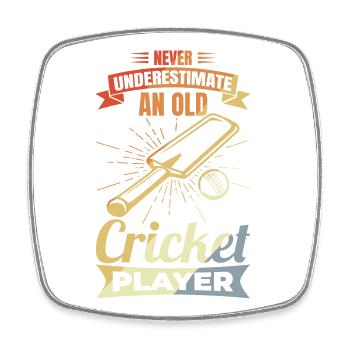 Grand-père de cricket - Magnet carré - blanc - Devant