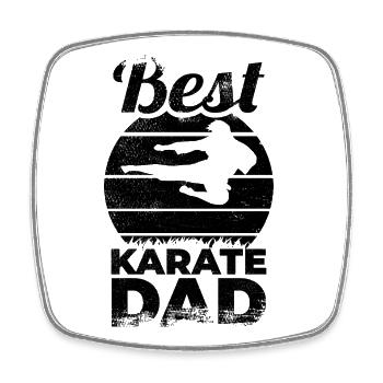Karate Papa - Viereckiger Kühlschrankmagnet - Weiß - Vorne