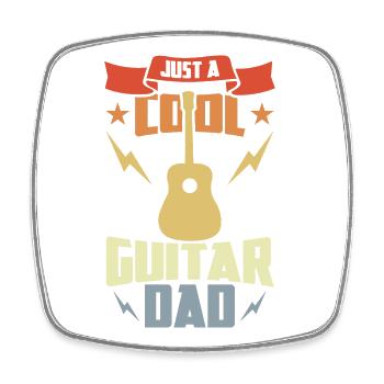 Papa Guitare - Magnet carré - blanc - Devant