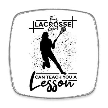 Lacrosse Player - Square fridge magnet - white - Front