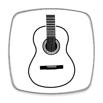 Dessin de guitare - Magnet carré - blanc - Devant