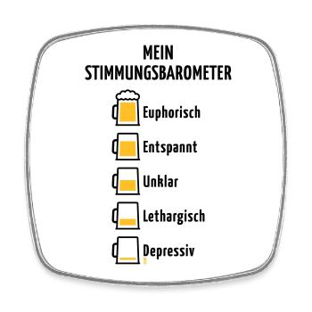 Mein Stimmungsbarometer (Bier / V2 / POS) - Viereckiger Kühlschrankmagnet - Weiß - Vorne