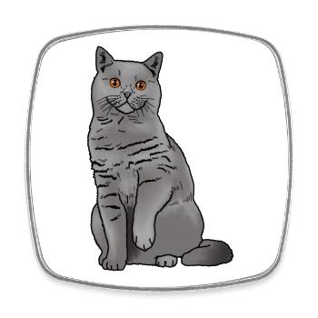Britisch Kurzhaar Katze - Viereckiger Kühlschrankmagnet - Weiß - Vorne