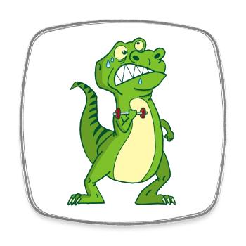 Beefy Dinosaur - Square fridge magnet - white - Front