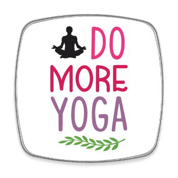 Machen Sie mehr Yoga - Viereckiger Kühlschrankmagnet - Weiß - Vorne