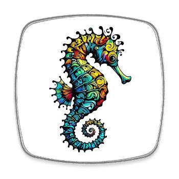 Seahorse - Square fridge magnet - white - Front