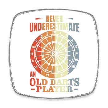Darts player Grandpa - Square fridge magnet - white - Front