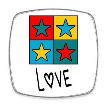 VALENTINSTAG. Junggesellinnenabschied. ICH LIEBE DICH. ICH LIEBE DICH. LIEBE - Viereckiger Kühlschrankmagnet - Weiß - Vorne