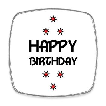 HAPPY BIRTHDAY - Magnet carré - blanc - Devant