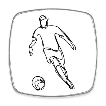 Soccer Player Drawing - Square fridge magnet - white - Front